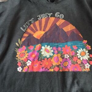 NATURAL LIFE  - Charcoal Cropped hoodie  Medium